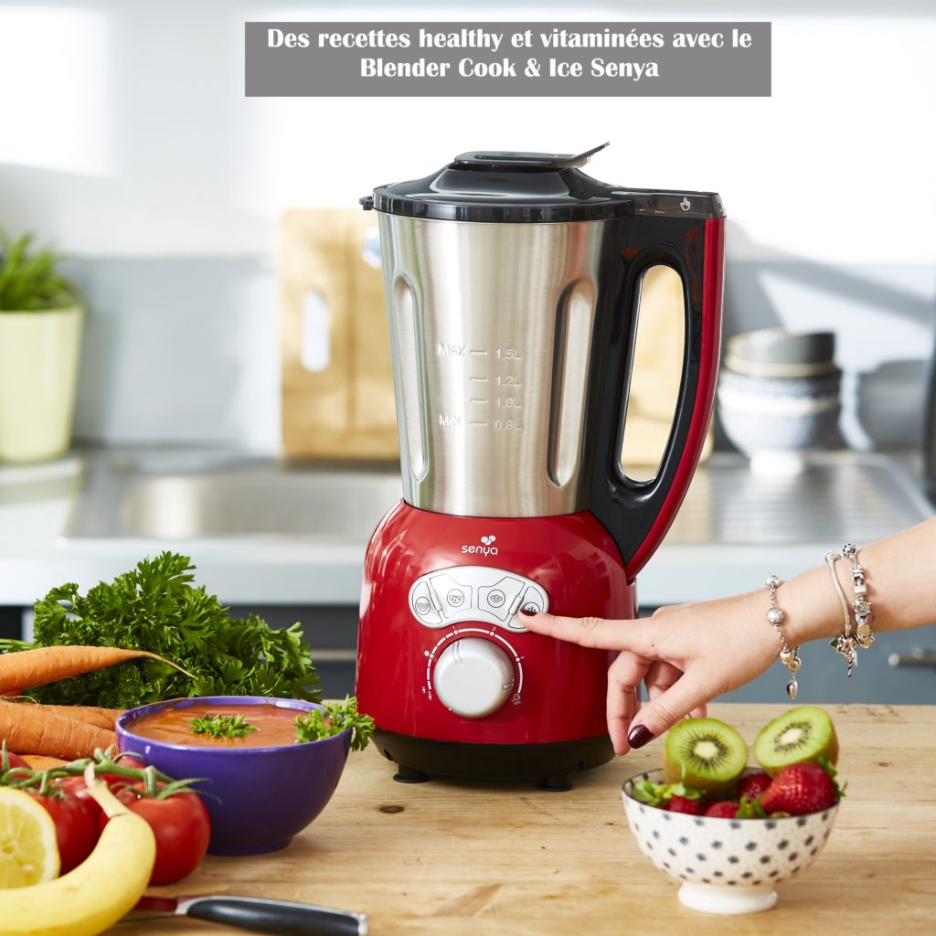 BLENDER CHAUFFANT INOX COOK & ICE V3 MIXEUR SOUPE BLENDER A SMOOTHIE ROUGE 1,5L 1400W, SYCP