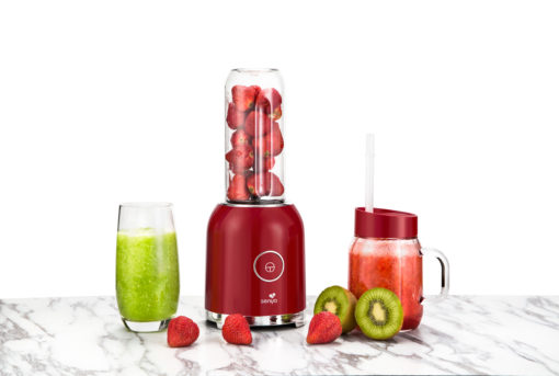 mini blender smoothie de Senya, couleur rouge, 250W, Juicy Delight