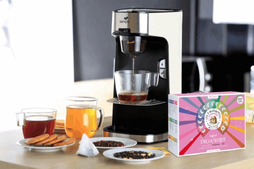 Machine à thé crème et coffret à thé