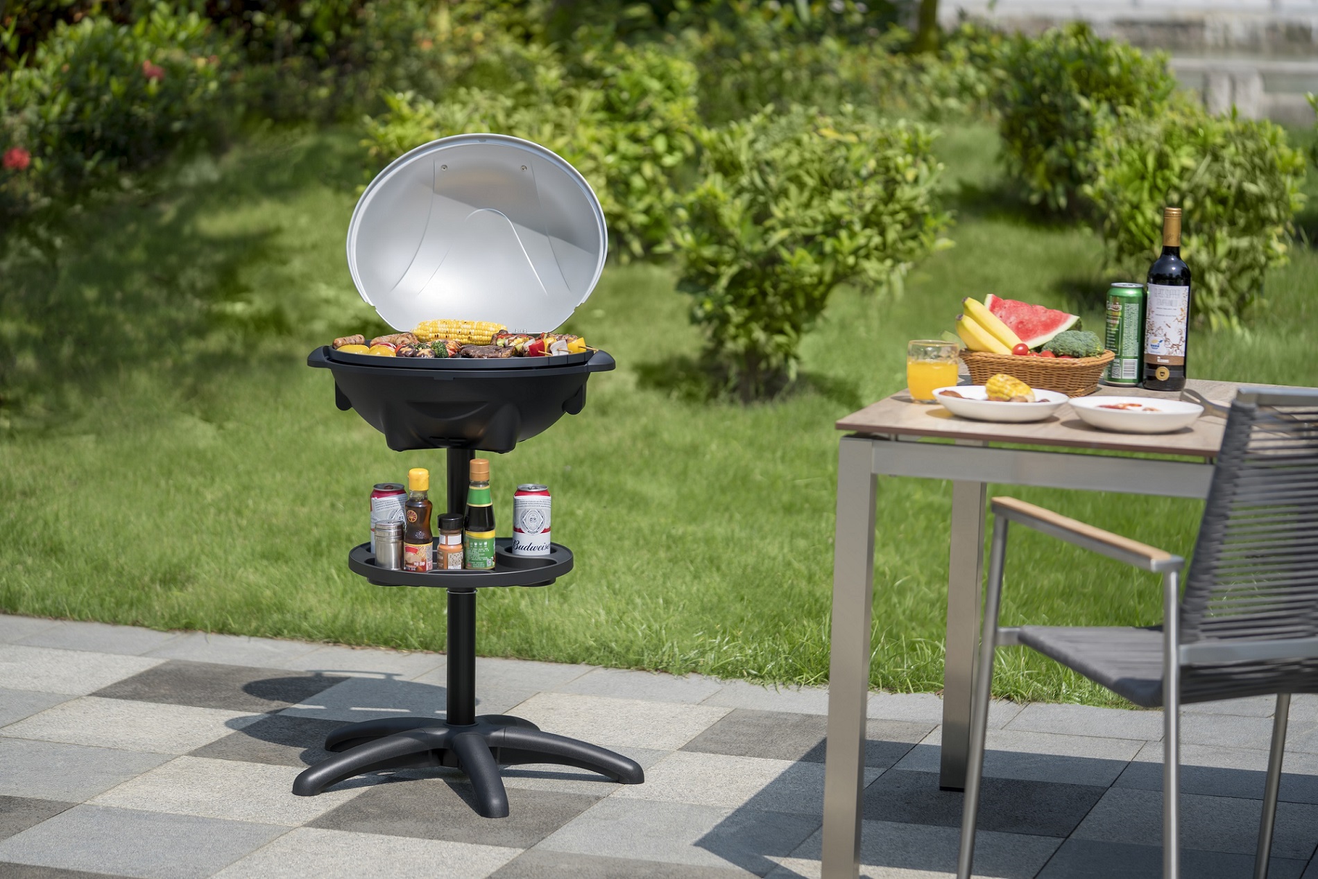 Barbecue électrique rond 5 en 1 avec régulateur de température 1500 W, Barbecues et grils