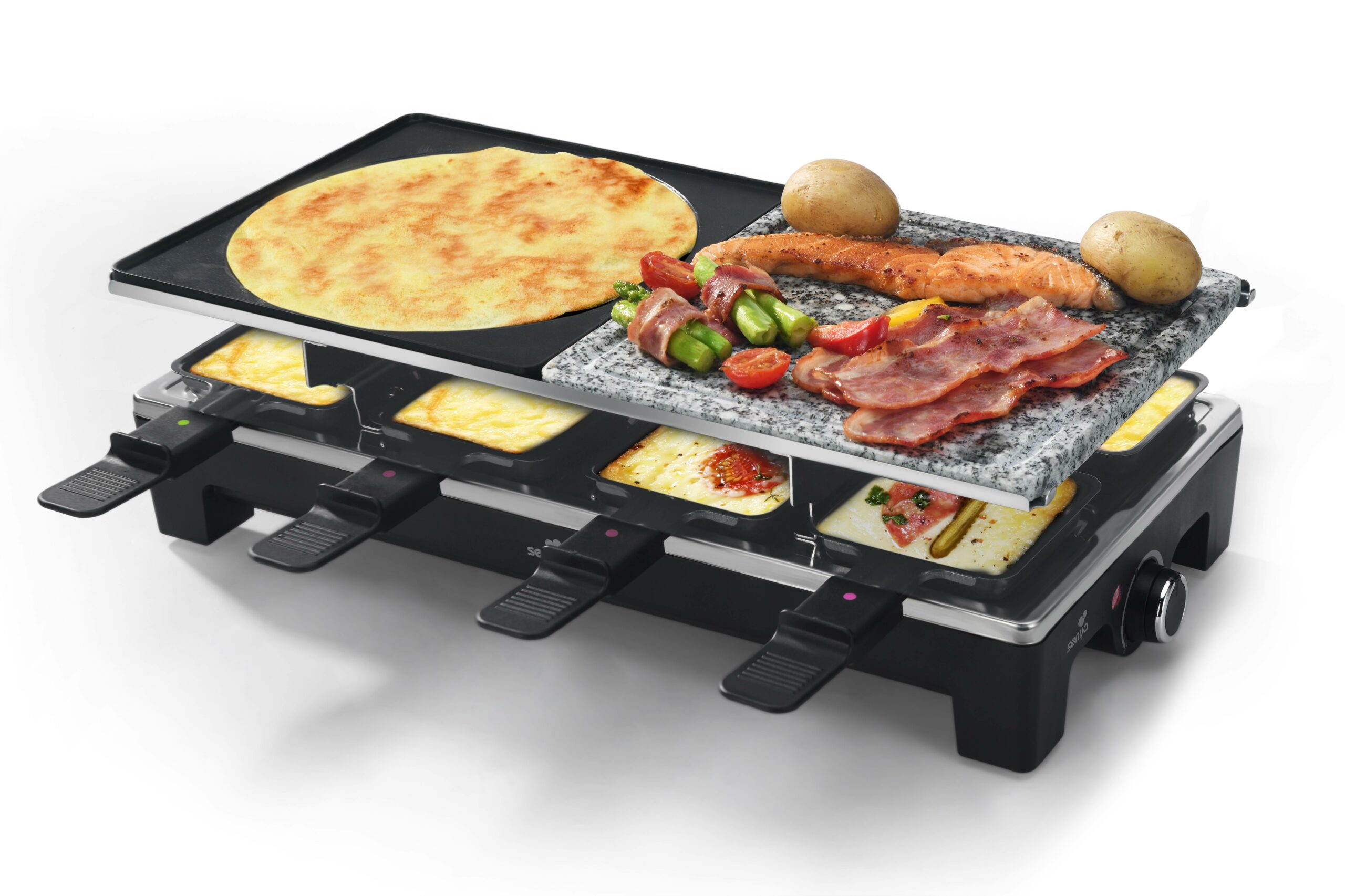 Appareil À Raclette 4en1 Pour 8 Personnes Cheese & Stone à Prix