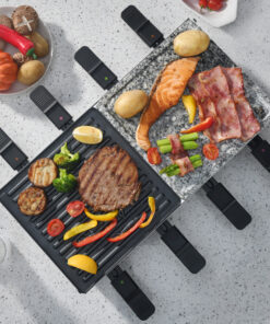 Appareil Raclette 8 Personnes Plancha Electrique Grill Thermostat