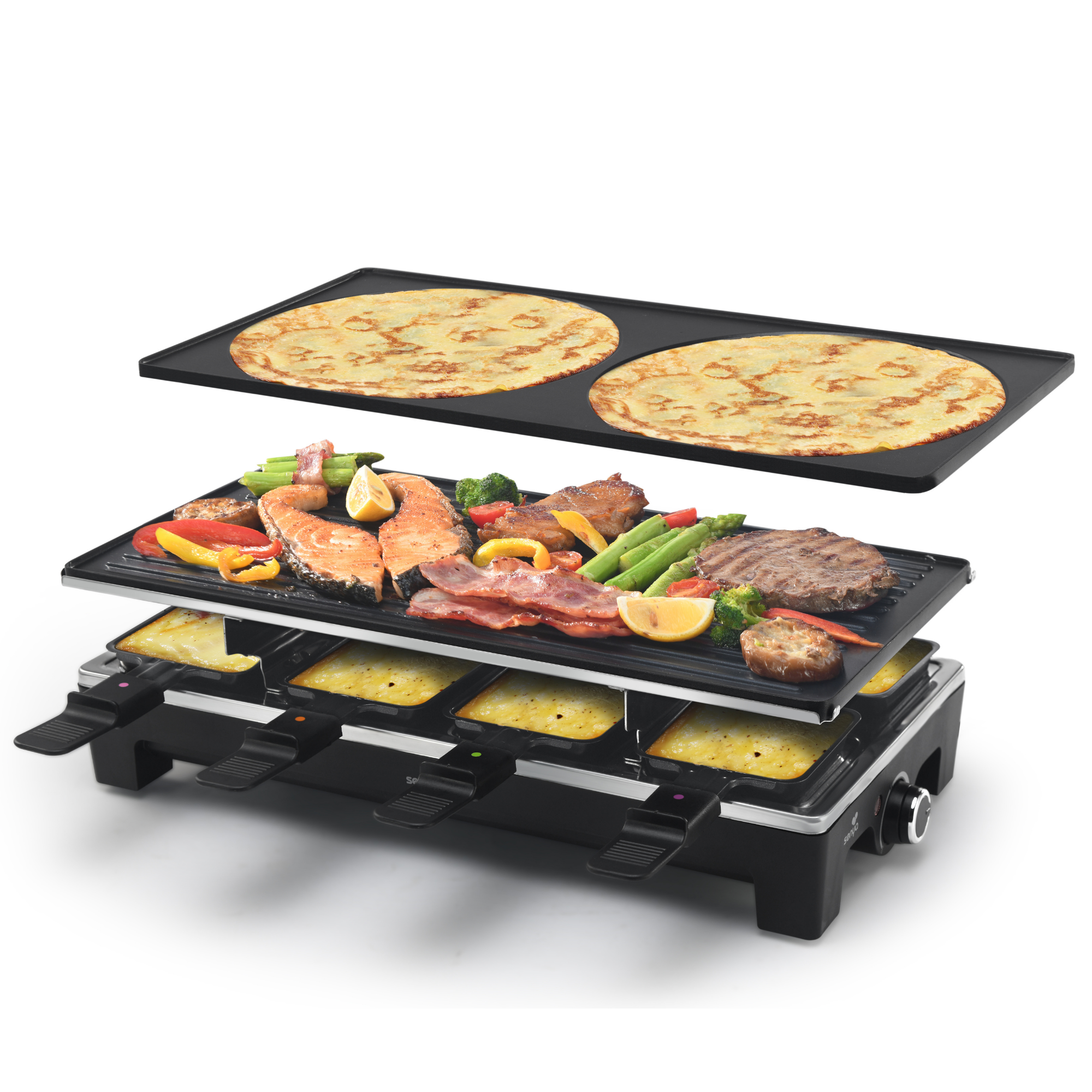 QILIVE 3 en 1 - Appareil à raclette multifonctions 8 personnes