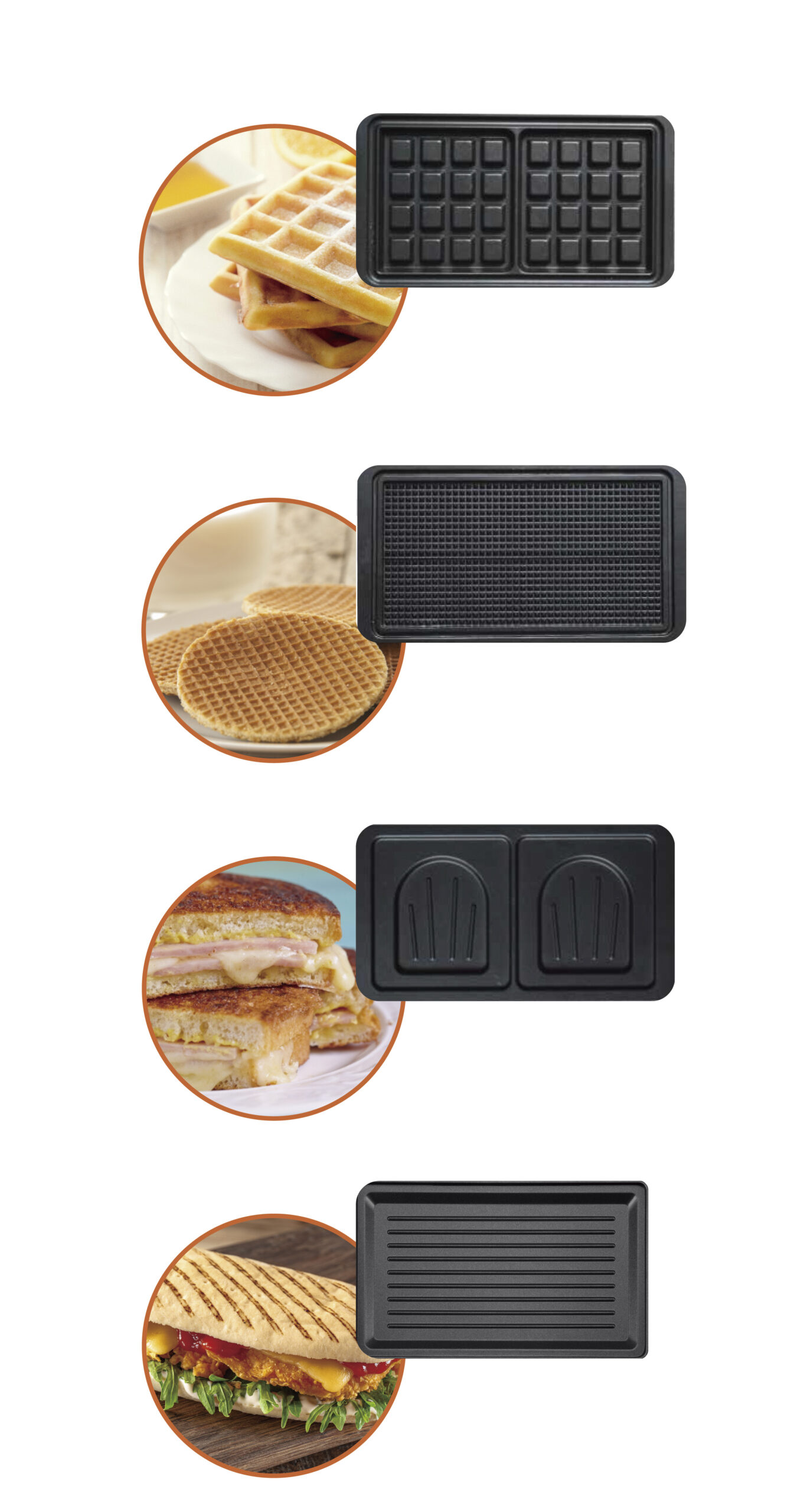 Senya gaufrier appareil croque monsieur gaufrette 3 plaques changeables  Waffle Party, Gris, SYCK-WM012