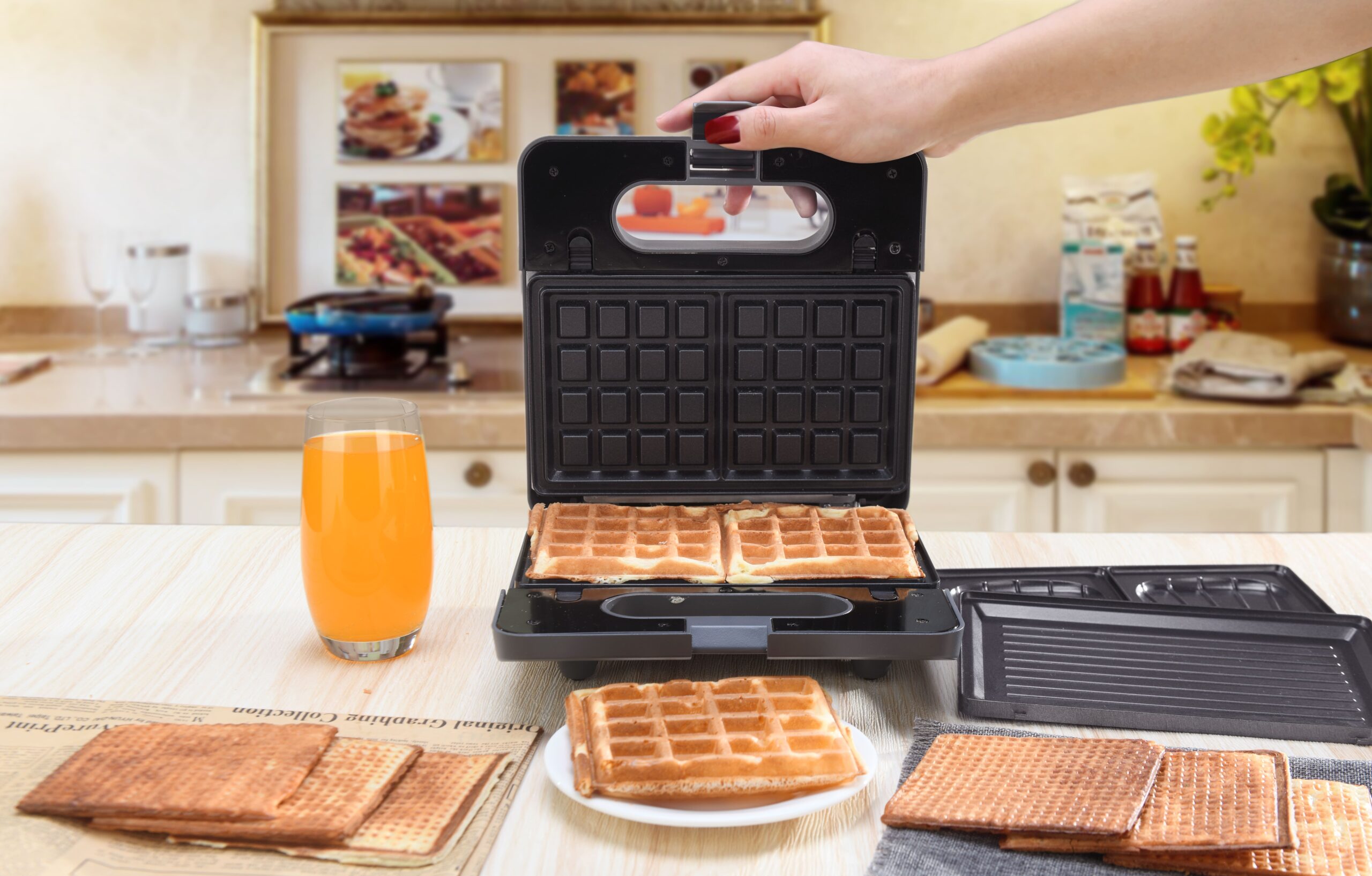 Gaufrier gaufrette, appareil à croques 3 en 1 Multi Waffles au