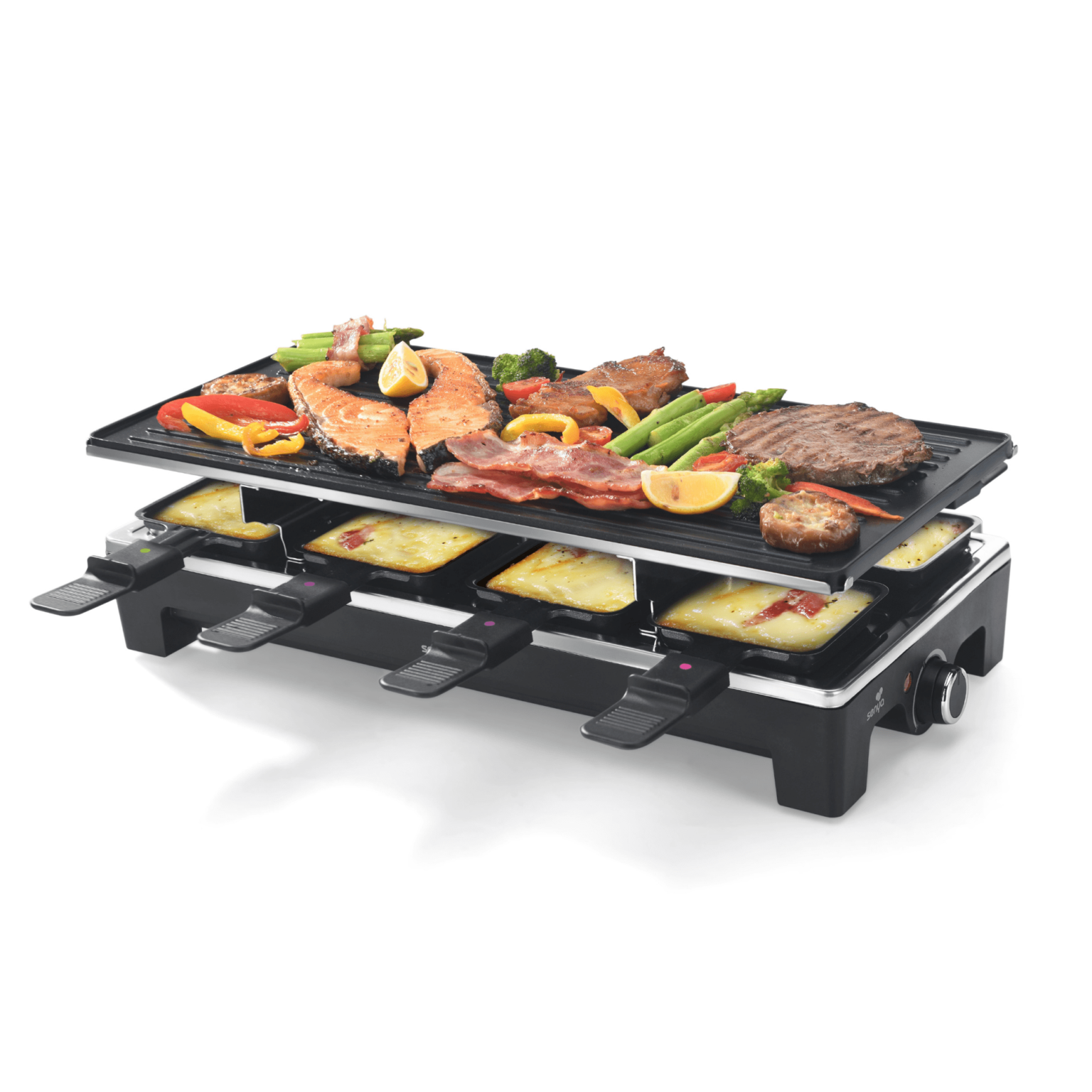 appareil à raclette avec garnitures