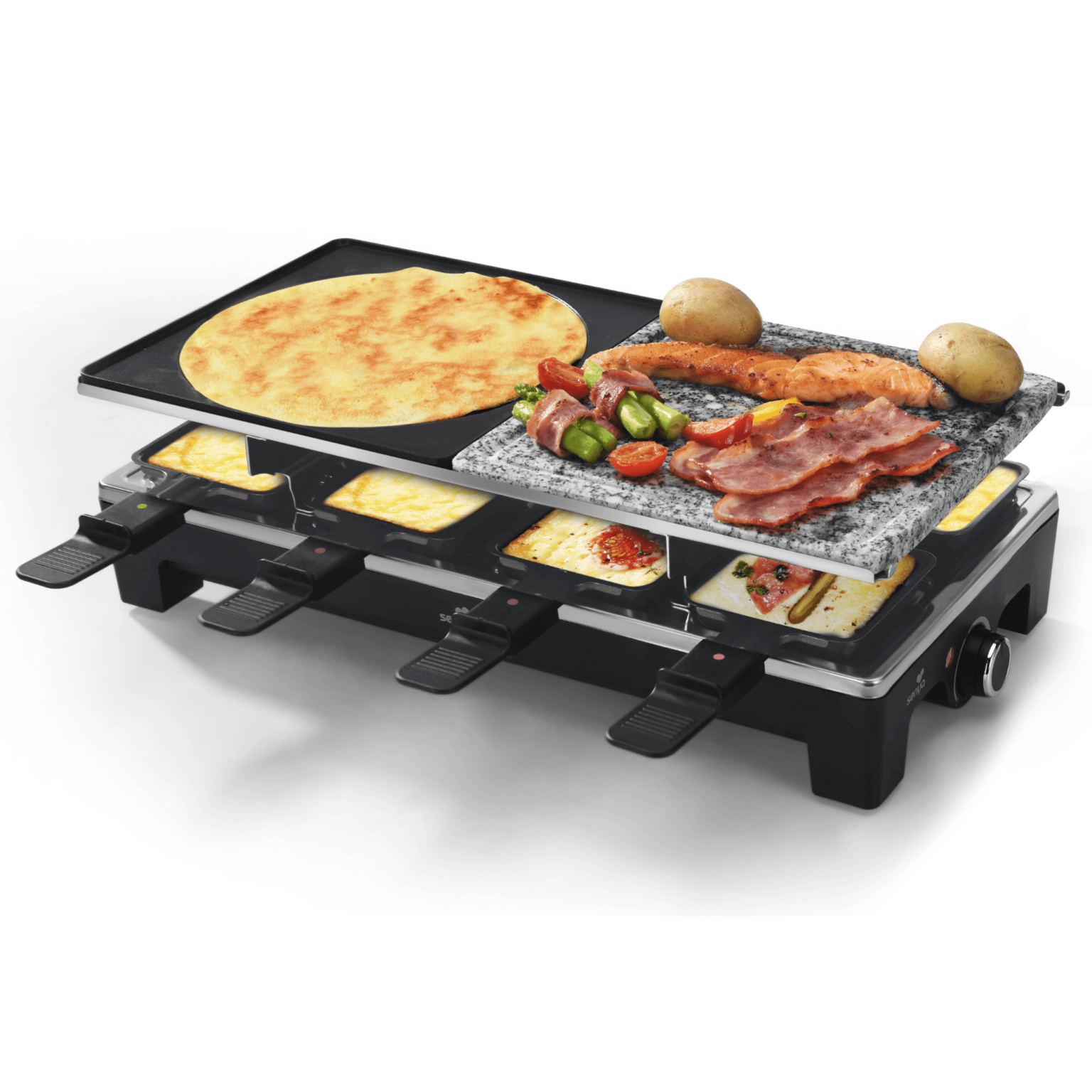 appareil à raclette avec garniture