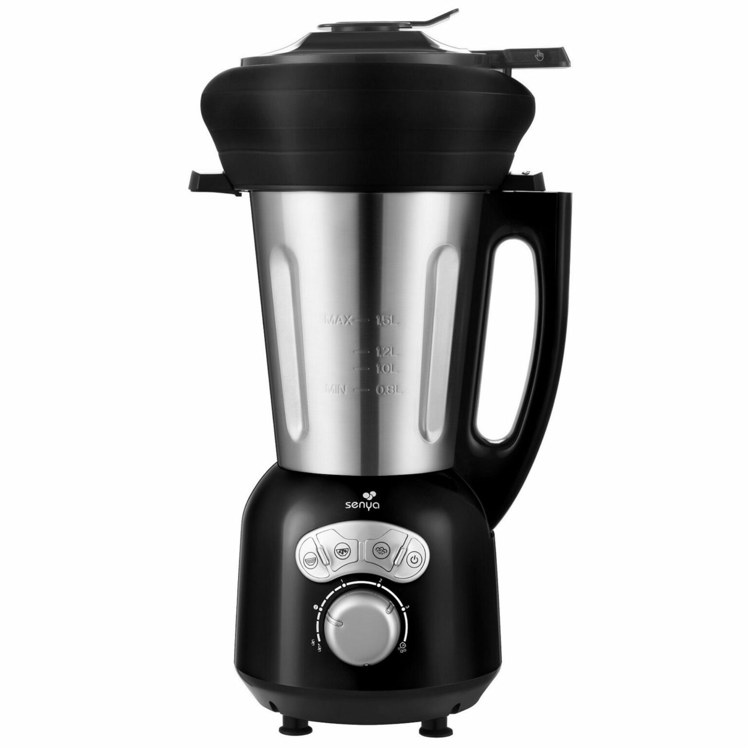blender chauffant avec panier vapeur noir