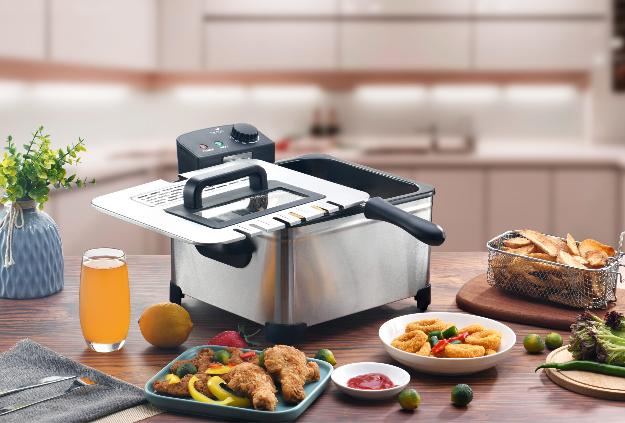 Friteuse électrique cuve amovible inox 5L - Family Fryer