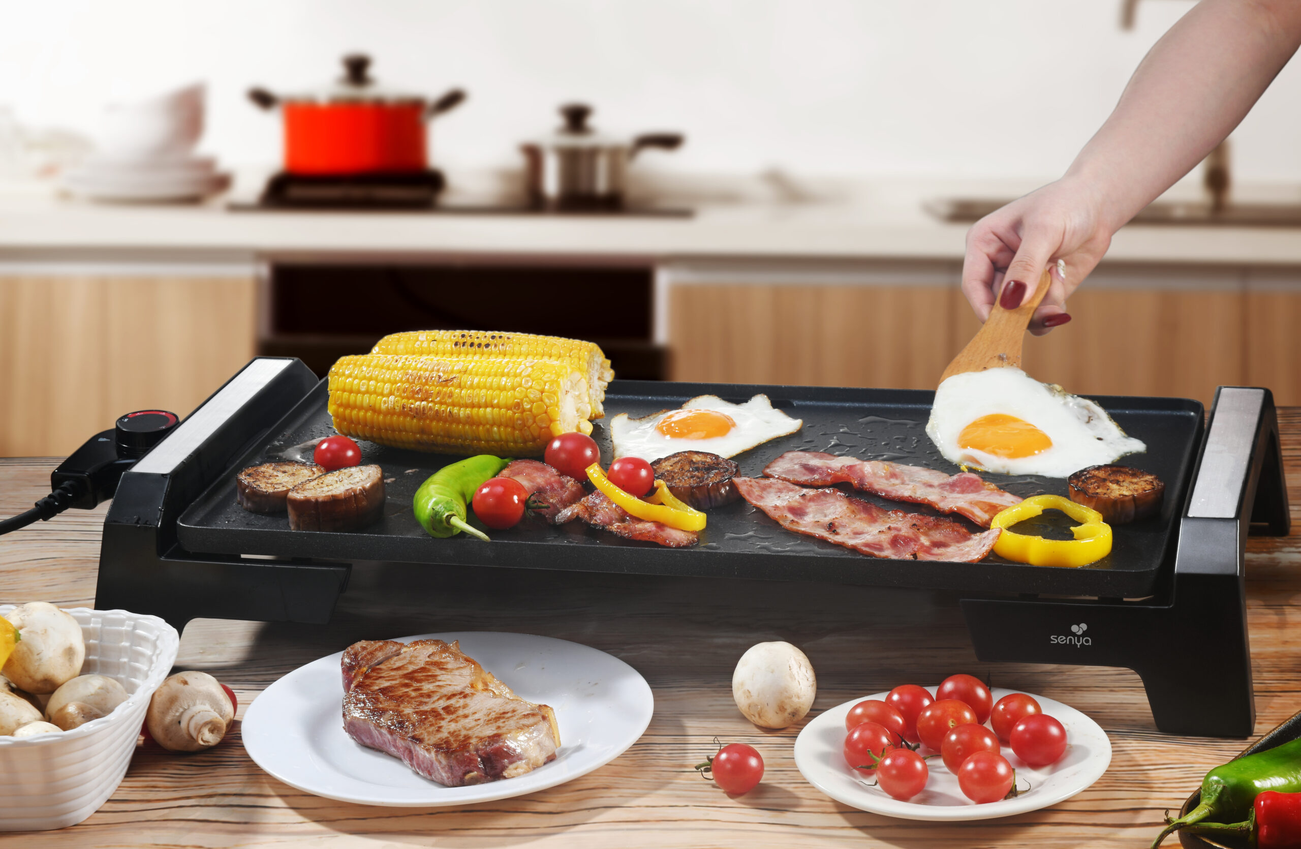 Appareil Raclette 8 Personnes Plancha Electrique Grill Thermostat