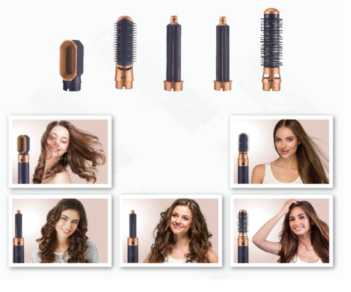 Brosse Soufflante 5 en 1 Air Styler & Sèche-cheveux : lissage, séchage, boucle, brushing 1000W Hair Designer SYWB-HS012N – Image 8