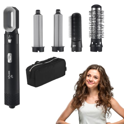 Brosse Soufflante 5 en 1 Air Styler & Sèche-cheveux : lissage, séchage, boucle, brushing 1000W Hair Designer SYWB-HS012N – Image 3