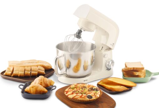 Robot Pâtissier 1500W – Bol Inox 5L avec Poignée – 10 Vitesses + Pulse – Accessoires & Couvercle Anti-Éclaboussures – Image 2