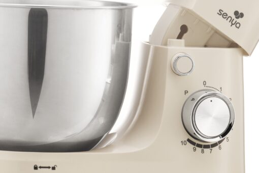 Robot Pâtissier 1500W – Bol Inox 5L avec Poignée – 10 Vitesses + Pulse – Accessoires & Couvercle Anti-Éclaboussures – Image 9